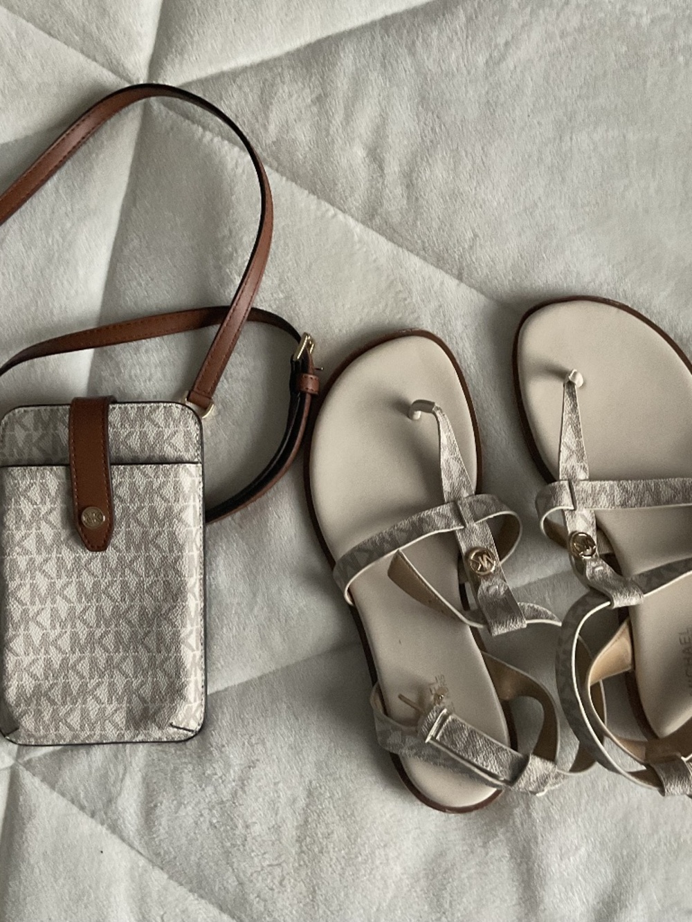 Michael Kors Sandals and Cross Body Phone/Card Case